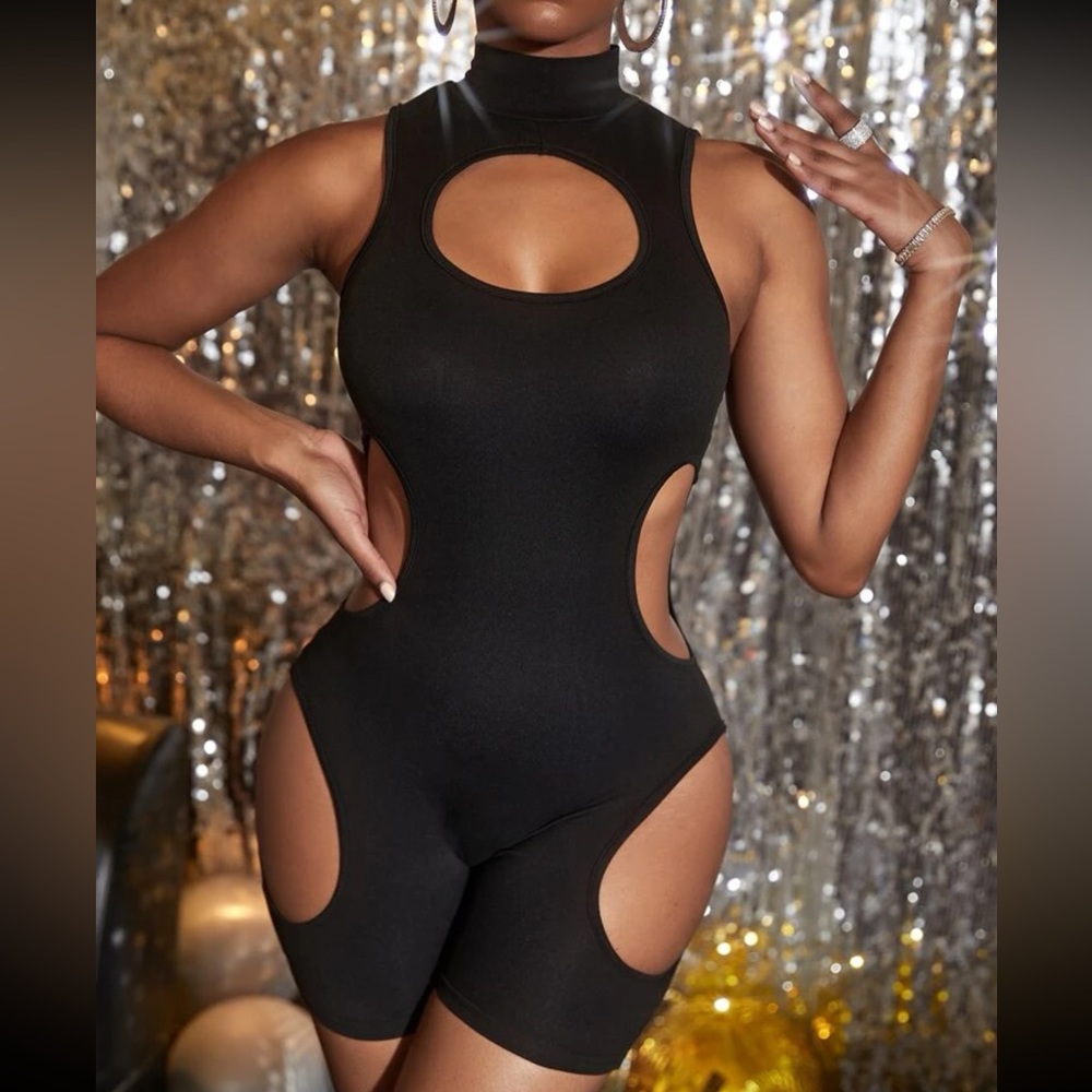 black cutout romper